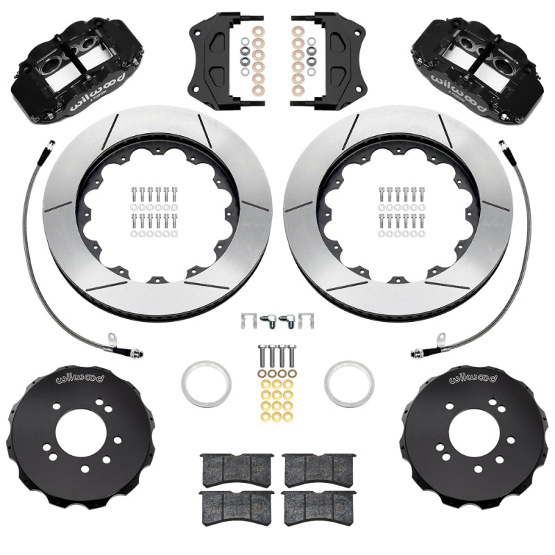 Wilwood 95-98 Nissan Skyline Superlite 6R Front BBK w/ 14in Slotted Rotors & Flexlines - Black Big Brake Kits Wilwood
