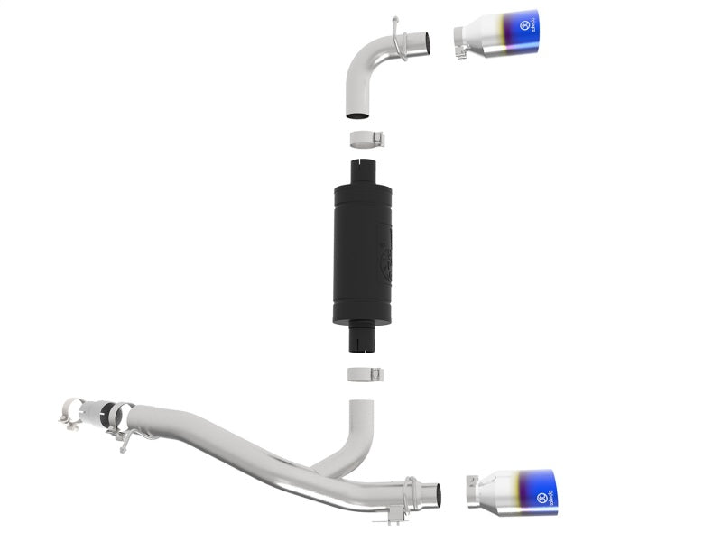 aFe Takeda 3in 304 SS Axle-Back Exhaust System w/ Blue Flame Tip 16-18 Ford Focus RS 2.3L (t) Axle Back aFe
