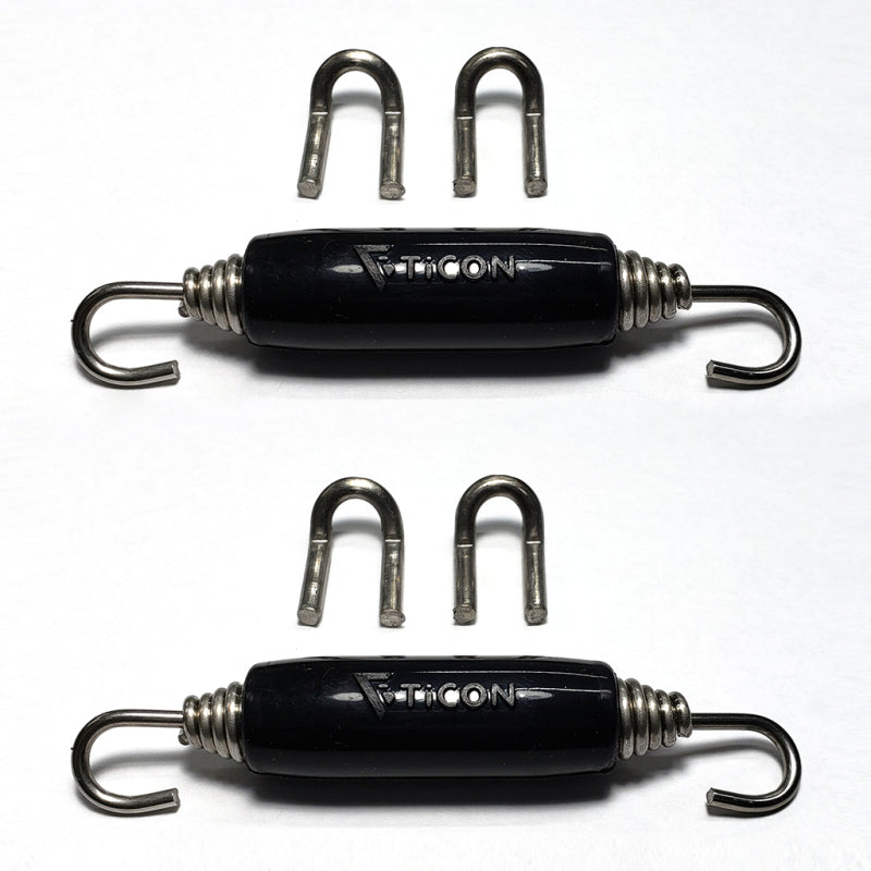Stainless Bros Spring Tab Kit - 5 Pack SS304 (5 Springs 10 Hooks and 5 Black Silicone Sleeves) Exhaust Hooks Stainless Bros