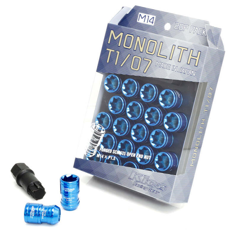 Project Kics 12x1.50 Monolith T1/06 Lug Nut Set - Blue (20 Pcs) Lug Nuts Project Kics