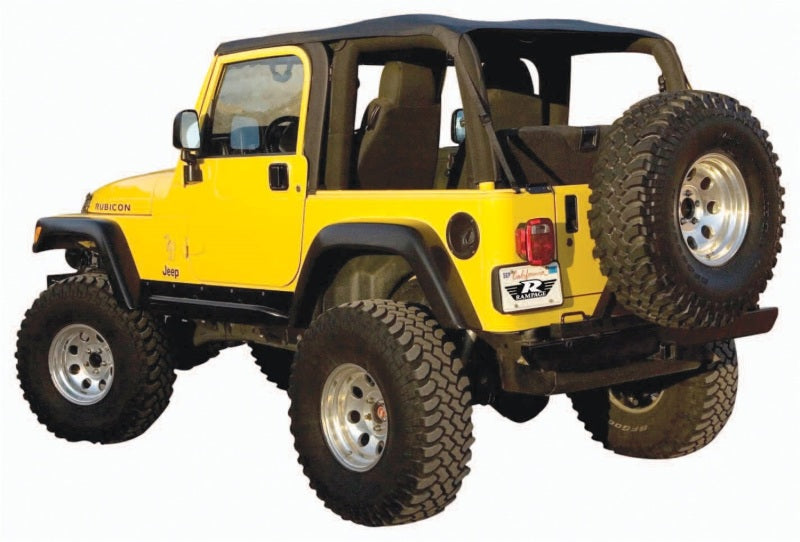 Rampage 1997-2006 Jeep Wrangler(TJ) Excludes LJ Unlimited Frameless Soft Top Kit - Black Diamond Soft Tops Rampage
