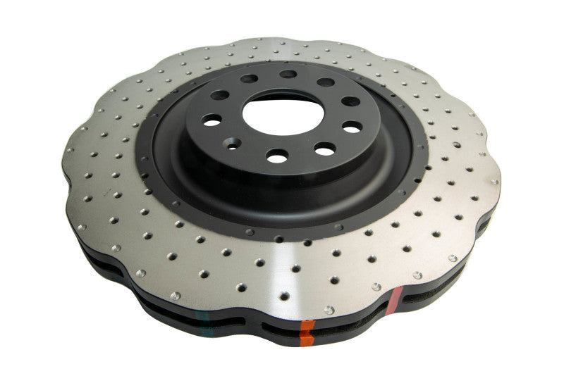 DBA 12-13 Volkswagen Golf R 3.6L Front 4000 Series Drilled Wavy Rotor Brake Rotors - Drilled DBA