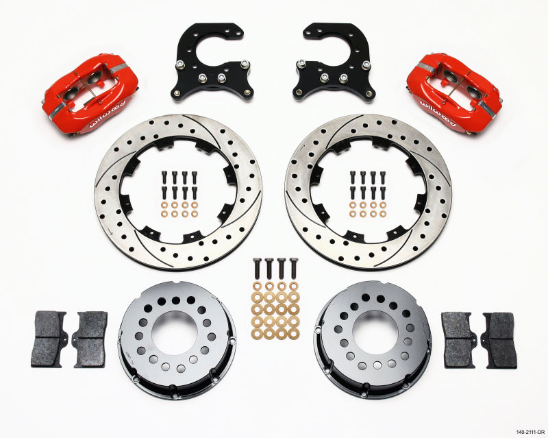 Wilwood Forged Dynalite P/S Rear Kit Drilled Red 58-64 Olds/Pontiac Ends Big Brake Kits Wilwood