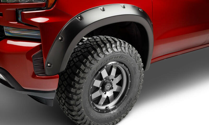 Bushwacker 22-23 Chevrolet Silverado 1500 (Ex. ZR2) Pocket Style Fender Flares 2pc Front - Black Fender Flares Bushwacker