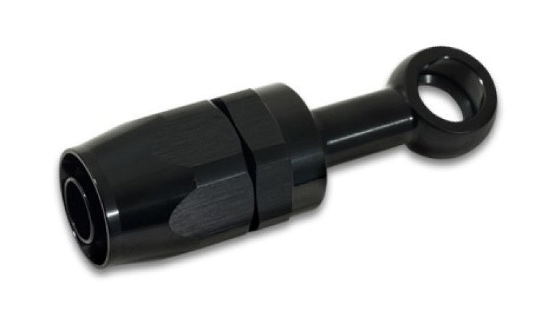 Vibrant -8AN Banjo Hose End Fitting for use with M12 or 7/16in Banjo Bolt - Aluminum Black Fittings Vibrant