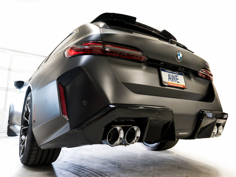 AWE Tuning BMW G90/G99 M5 Track Edition Cat-Back Exhaust - Chrome Silver Tips Catback AWE Tuning