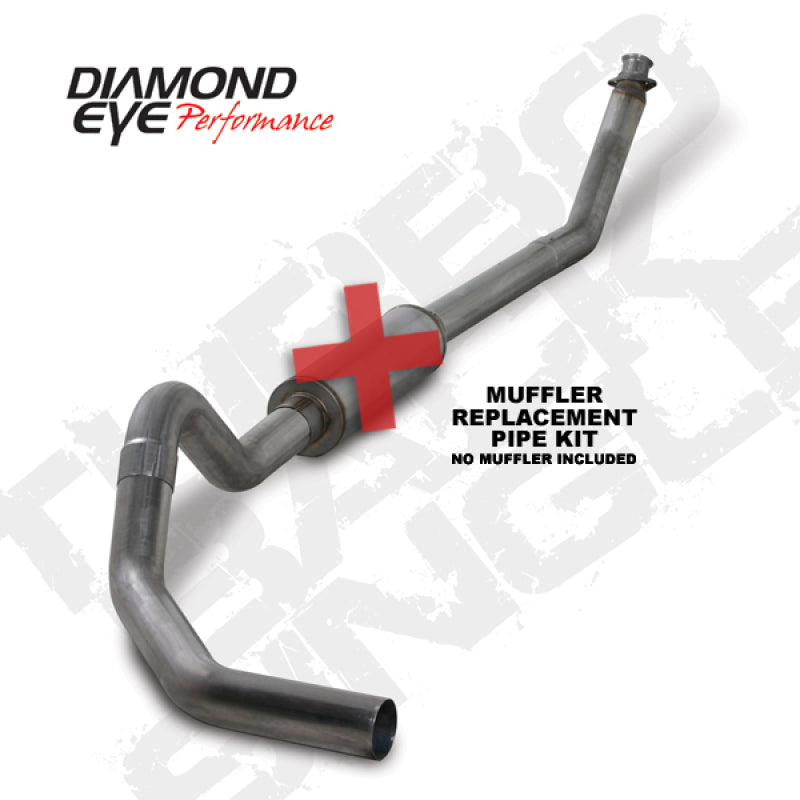 Diamond Eye KIT 4in TB MFLR RPLCMENT PIPE SGL SS: 98.5-02 DODGE CUMMINS 5.9L Turbo Back Diamond Eye Performance