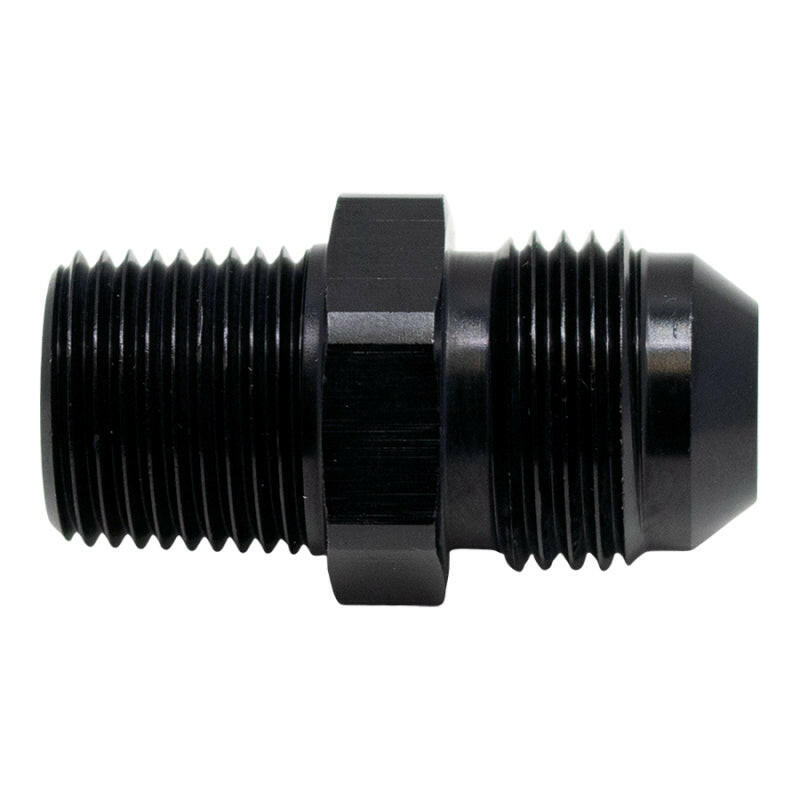DeatschWerks 8AN Male Flare to 3/8in Male NPT Adapter - Anodized Matte Black Fittings DeatschWerks