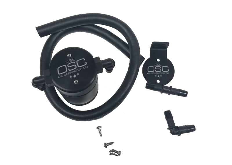 J&L 96-98 Ford Mustang SVT Cobra Driver Side Oil Separator 3.0 - Black Anodized Oil Separators J&L