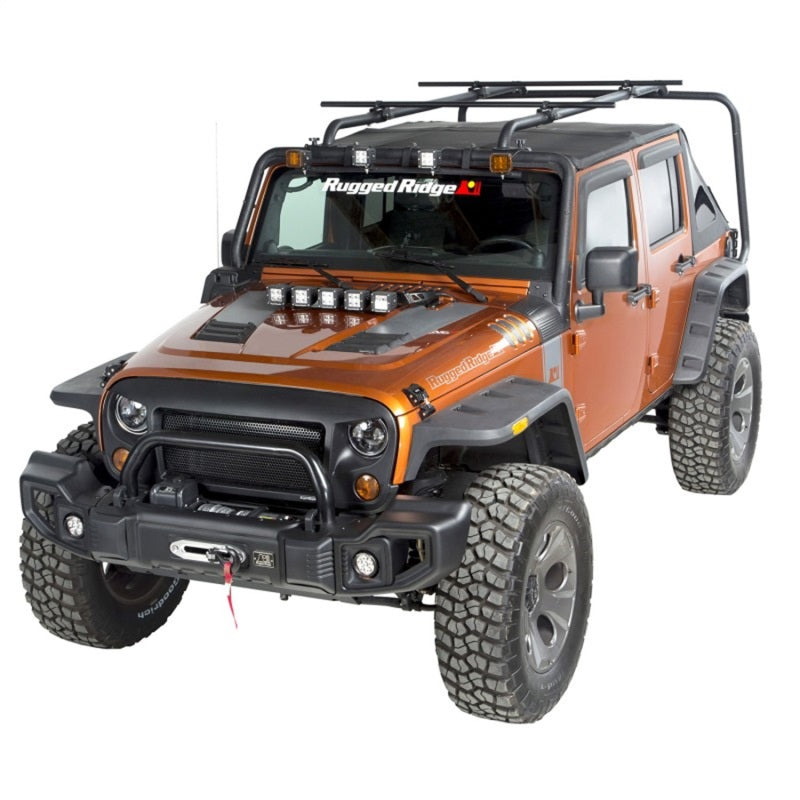Rugged Ridge Round 56.5in Sherpa Roof Rack Crossbars Roof Rack Rugged Ridge