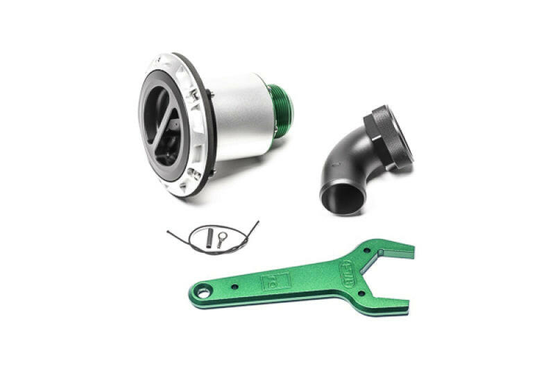 Radium Engineering Remote Mount Vented Standard Filler 1.5in Elbow Filler Necks Radium Engineering