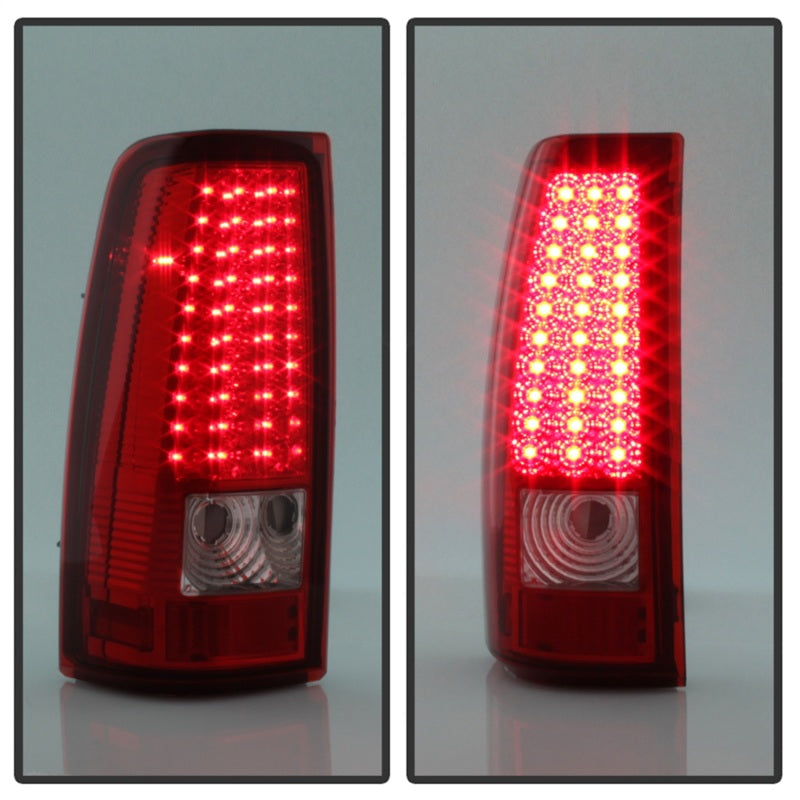 xTune Chevy Silverado 1500/2500/3500 99-02 LED Tail Lights Red Clear ALT-ON-CS99-LED-RC Tail Lights SPYDER