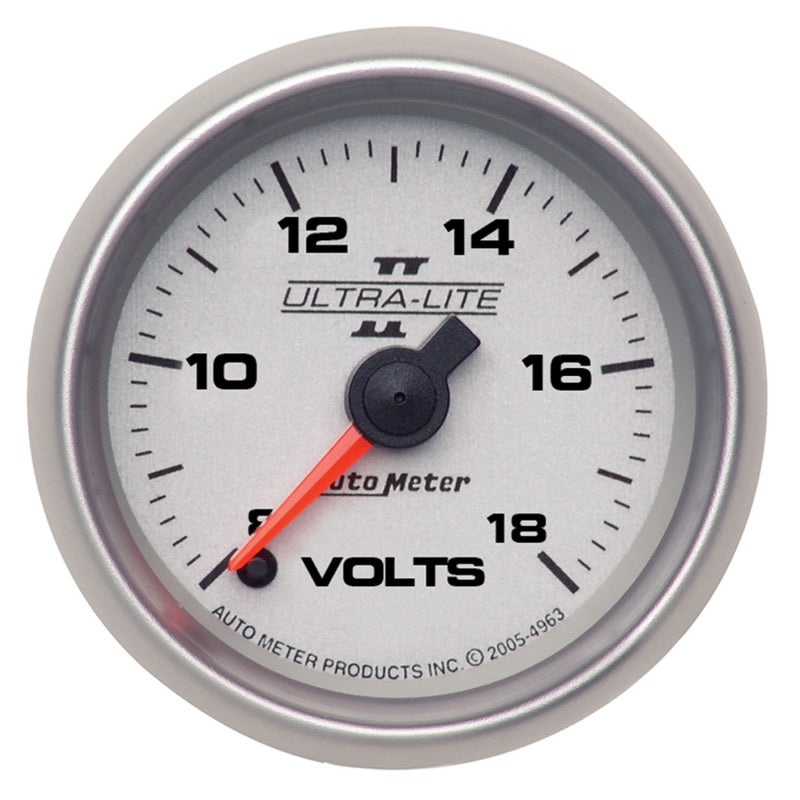 Autometer Ultra-Lite II 52mm 18 Volt Digital Stepper Motor Voltmeter Gauges AutoMeter