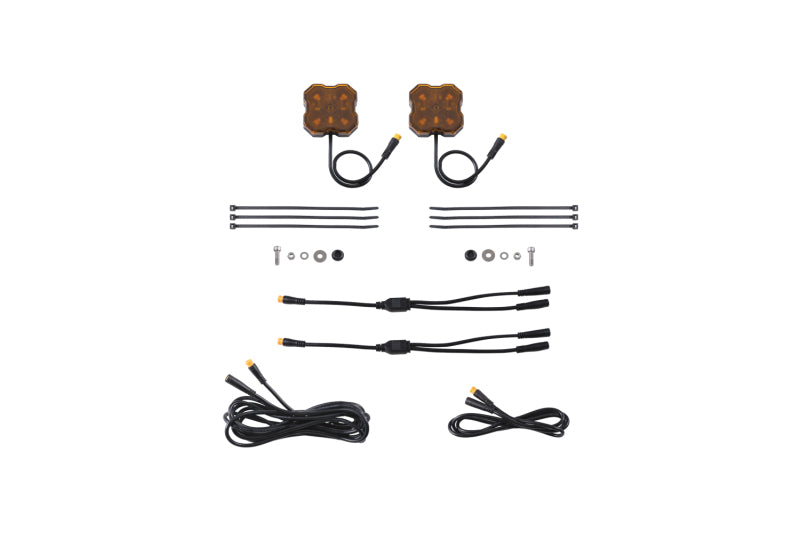 Diode Dynamics Stage Series Single Color LED Rock Light - Amber M8 (2-pack) Light Accessories and Wiring Diode Dynamics