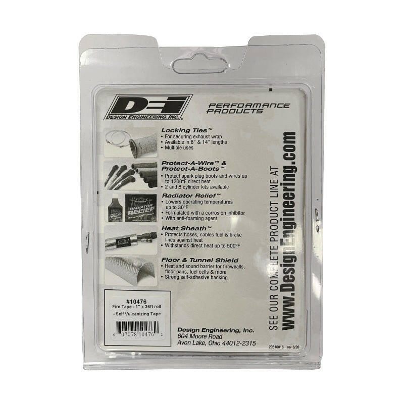 DEI Fire Tape 1in x 36ft Roll - Self Vulcanizing Tape - Black Thermal Tape DEI
