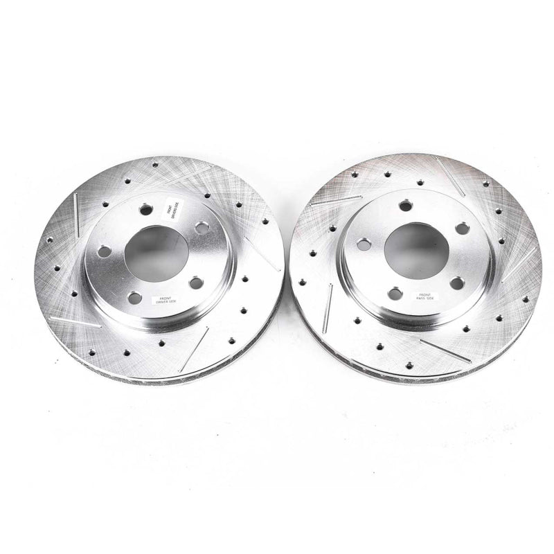 Power Stop 07-12 Dodge Caliber Front Evolution Drilled & Slotted Rotors - Pair Brake Rotors - Slot & Drilled PowerStop