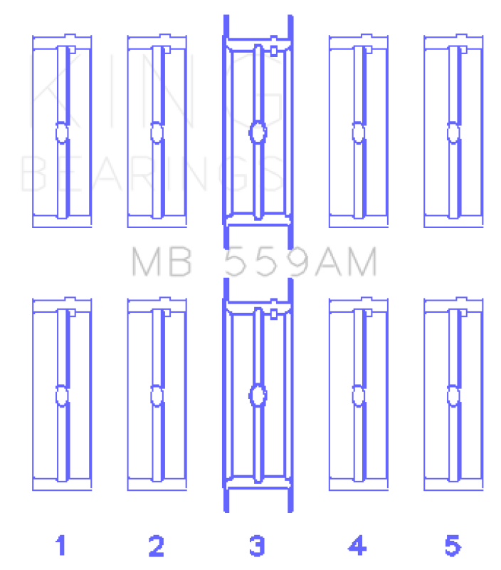 King Engine Bearings Ford 330/352/360/390/410/428 Engine (Size 020) Main Bearing Set Bearings King Engine Bearings