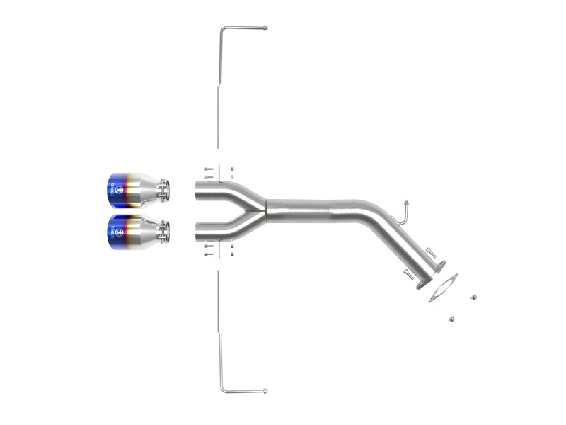 aFe Takeda 3in-2.5in 304 SS Axle-Back Exhaust w/Blue Flame Tip 19-20 Hyundai Veloster I4-1.6L(t) Axle Back aFe