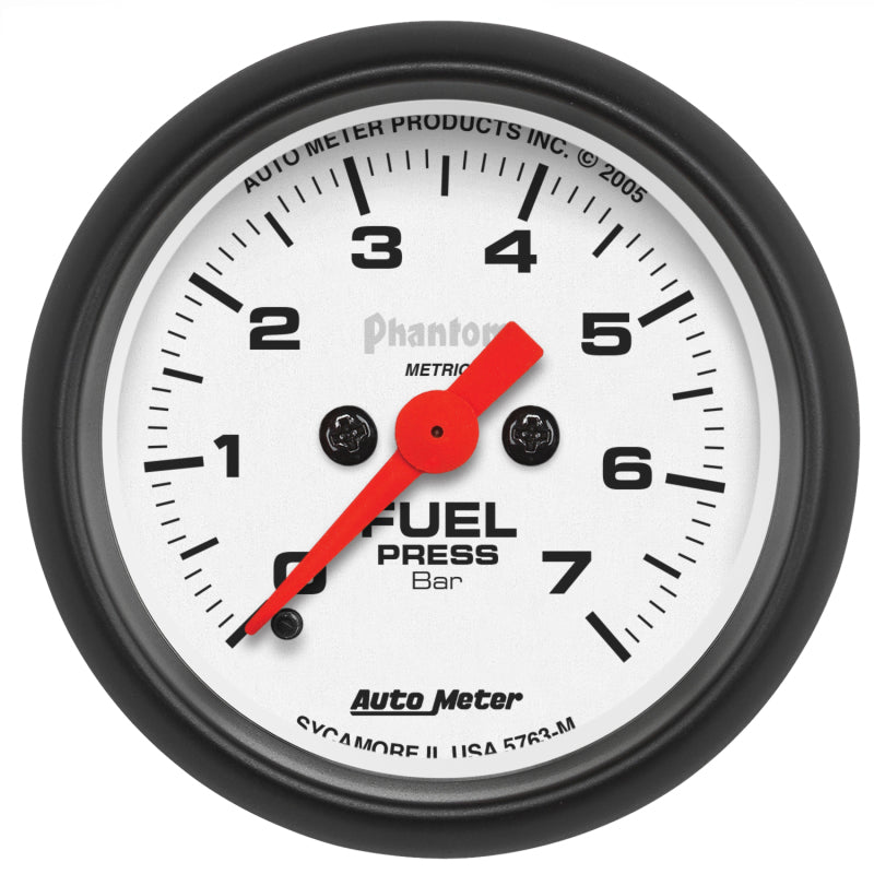AutoMeter Gauge Fuel Pressure 2-1/16in. 7Bar Digital Stepper Motor Phantom Gauges AutoMeter