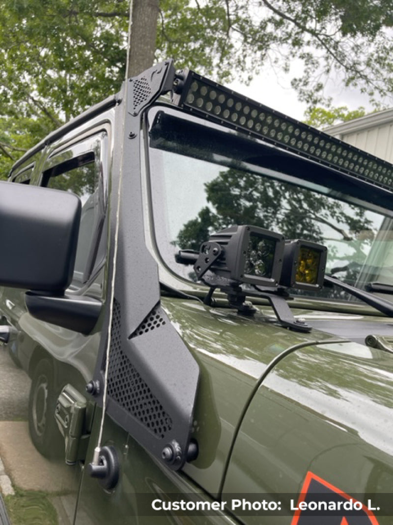 Go Rhino 18-20 Jeep Wrangler JL/JLU/Gladiator JT XE Windshield Light Bar Mount - 50in Single Row Light Mounts Go Rhino