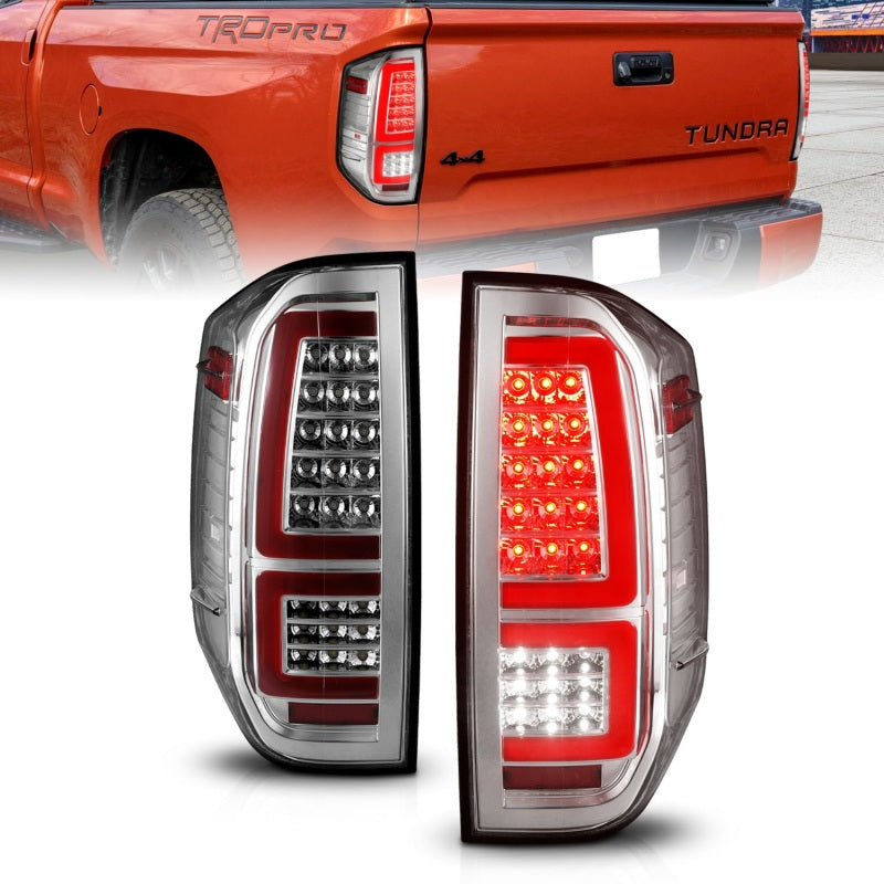 ANZO 2014-2021 Toyota Tundra LED Taillights Chrome Housing/Clear Lens Tail Lights ANZO
