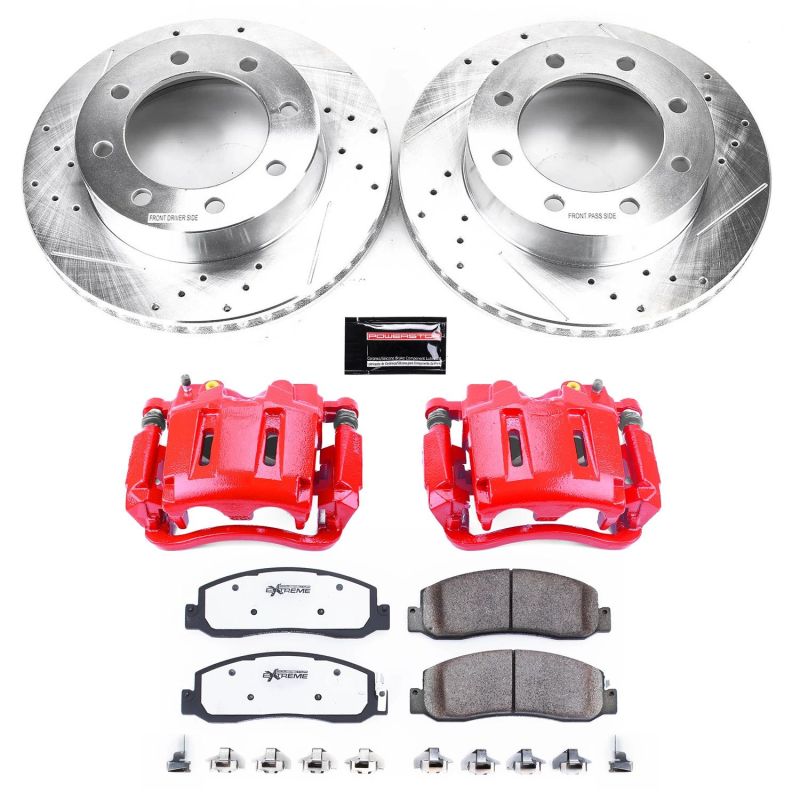 Power Stop 10-11 Ford F-350 Super Duty Front Z36 Truck & Tow Kit w/Cals Brake Calipers - Perf PowerStop