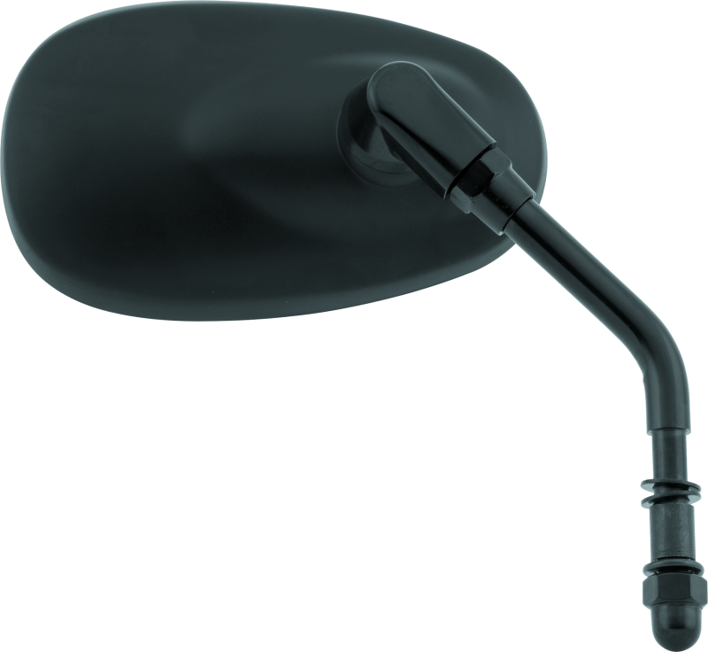 BikeMaster Harley Oval Mini Mirror - Each - Matte Black Side Mirrors BikeMaster