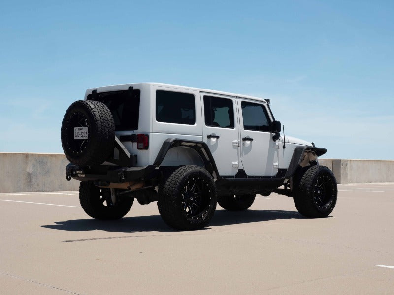 Road Armor 07-18 Jeep Wrangler JKU 4DR Stealth Rear Fender Flare Body Armor - Tex Blk Fender Flares Road Armor
