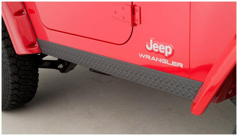 Bushwacker 97-06 Jeep Wrangler Trail Armor Side Rocker Panels - Black Body Armor & Rock Rails Bushwacker