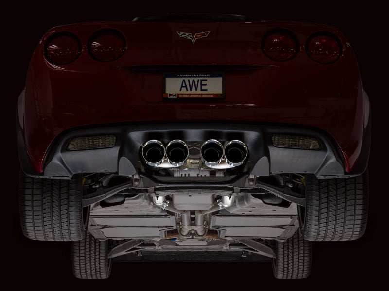 AWE Tuning 05-07 C6 Chevrolet Corvette 6.0L Track Edition Axle-Back Exhaust w/ Chrome Silver Tips Axle Back AWE Tuning