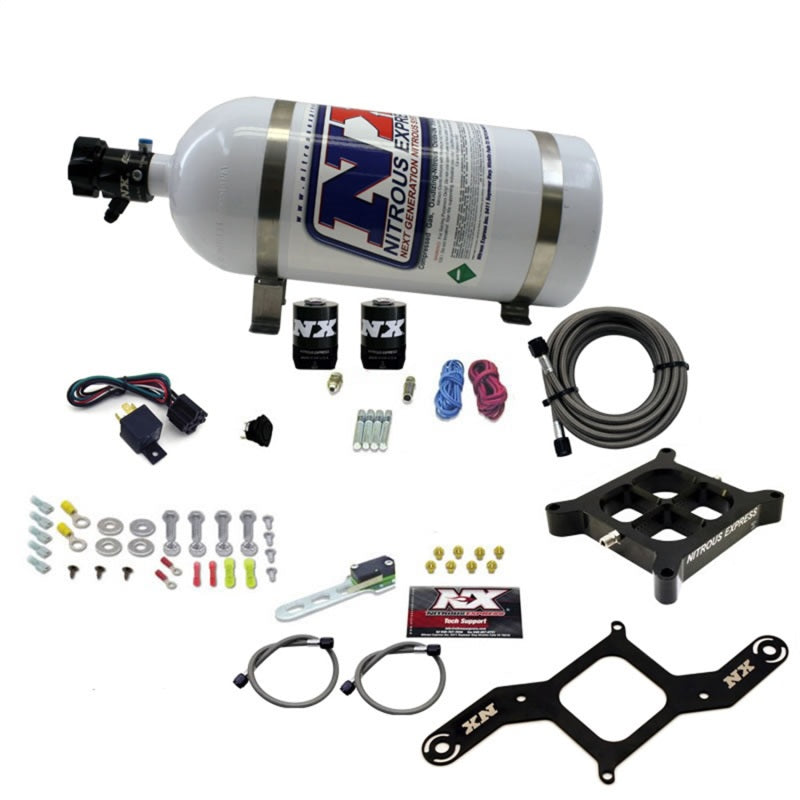 Nitrous Express 4150 Single Entry Crossbar Nitrous Plate Kit Pro-Power (100-500HP) w/10lb Bottle Nitrous Systems Nitrous Express