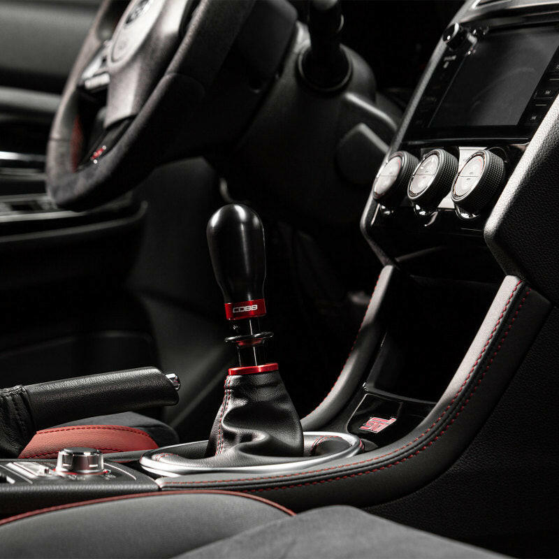 Cobb Subaru 6-Speed Tall Weighted COBB Shift Knob - Black (Incl. Both Red + Blk Collars) Shift Knobs COBB