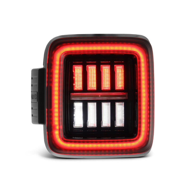 AlphaRex 18-23 Jeep Wrangler JL NOVA Prismatic LED Taillights Alpha-Black Tail Lights AlphaRex