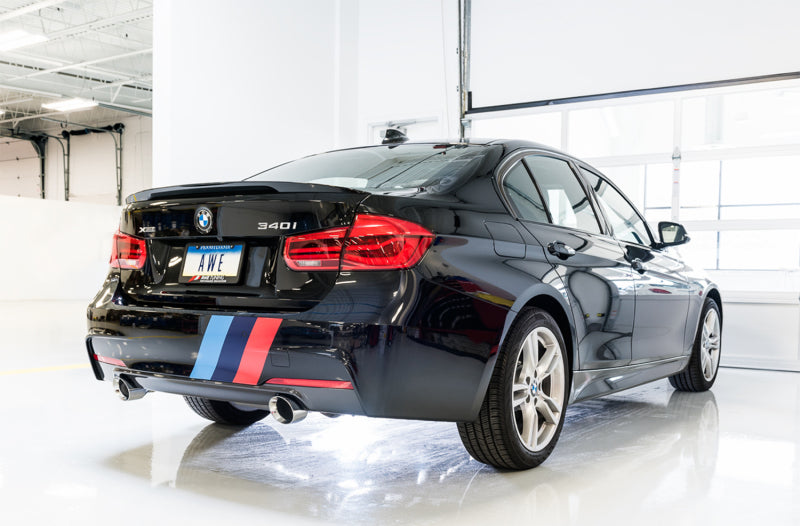 AWE Tuning BMW F3X 340i Touring Edition Axle-Back Exhaust - Diamond Black Tips (102mm) Axle Back AWE Tuning