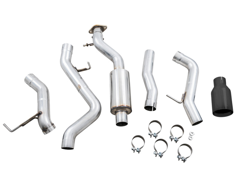 AWE Tuning 2021+ Ford Bronco 0FG Single Rear Exit Exhaust w/Diamond Black Tip & Bash Guard Catback AWE Tuning