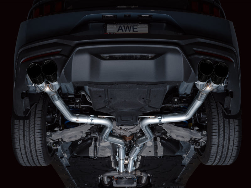 AWE 2024 Ford Mustang GT Fastback S650 RWD Track Edition Catback Exhaust w/ Quad Diamond Black Tips Catback AWE Tuning