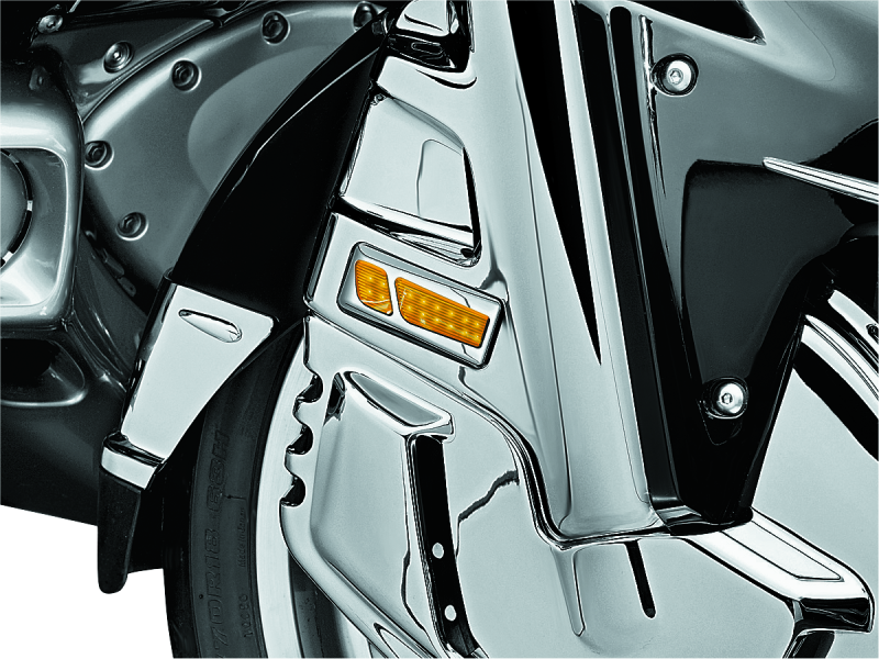 Kuryakyn L.E.D. Front Reflector Conversion Light Amber Chrome Light Bars & Cubes Kuryakyn