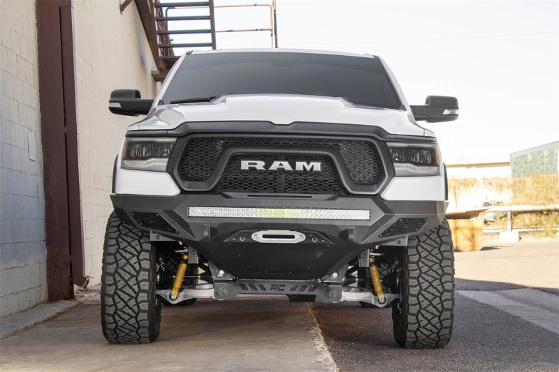 Addictive Desert Designs 2019 Ram Rebel 1500 Stealth Fighter Fr Bumper w/Winch&Parking Sensor Mounts Bumpers - Steel Addictive Desert Designs