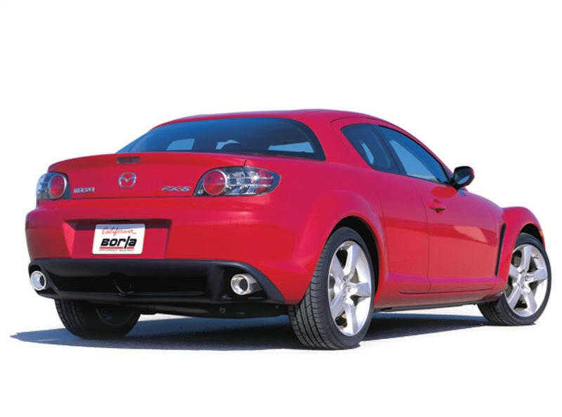 Borla 03-09 Mazda RX-8 1.3L Single Round Rolled Angle-Cut Cat-Back Exhaust Catback Borla