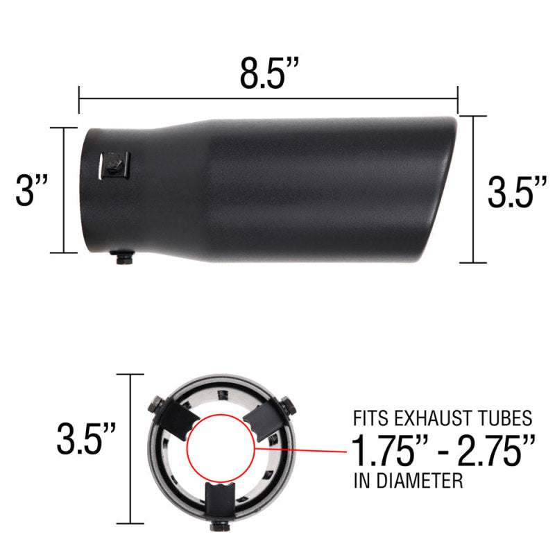 Spectre Exhaust Tip 3-1/2in. OD / Slant - Black Tips Spectre