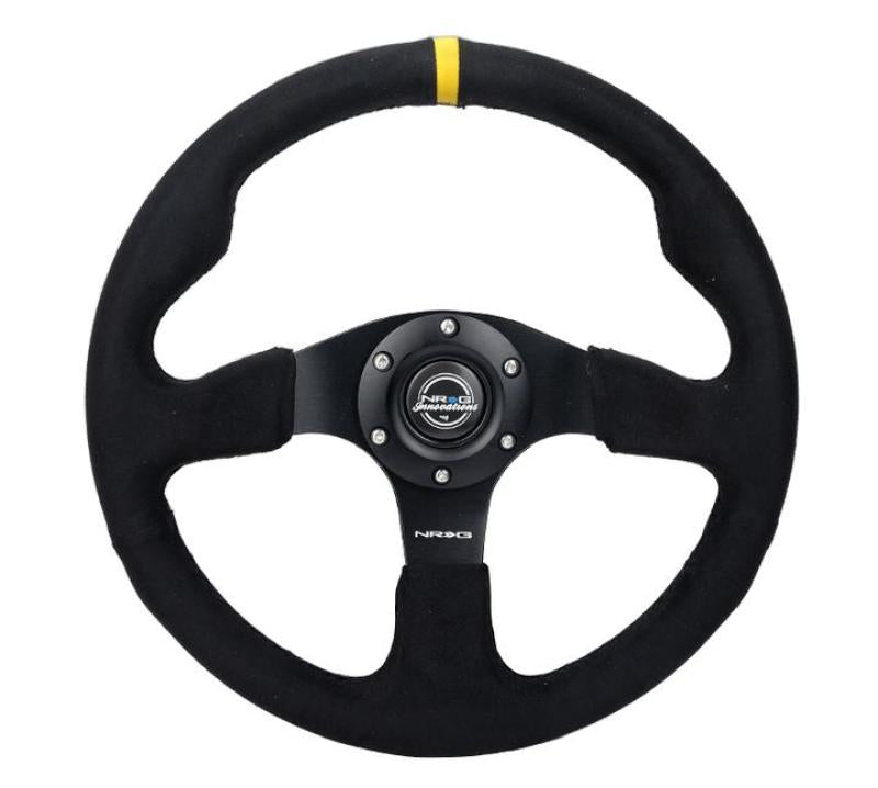 NRG Reinforced Steering Wheel (320mm) Alcantara Steering Wheel w/ Black Stitching Steering Wheels NRG