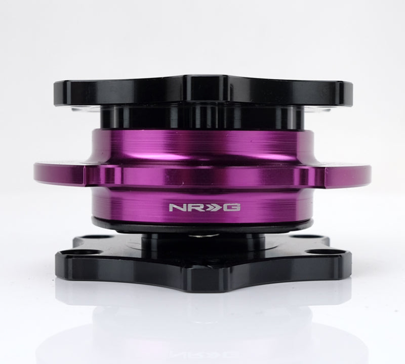 NRG Quick Release SFI SPEC 42.1 - Shiny Black Body / Shiny Purple Ring Quick Release Adapters NRG