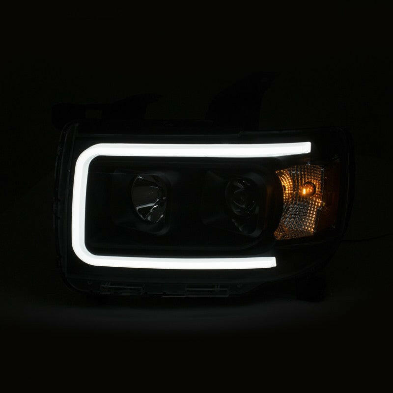 ANZO 2015+ GMC Canyon Projector Headlights w/ Plank Style Design Black w/ Amber Headlights ANZO