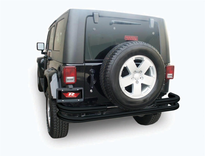 Rampage 2007-2018 Jeep Wrangler(JK) Double Tube Rear Bumper - Black Bumpers - Steel Rampage
