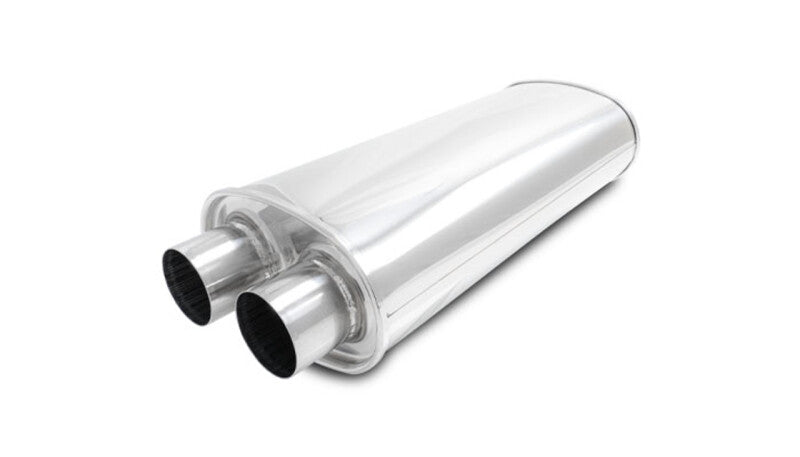Vibrant Streetpower Oval Muffler 2.50in Dual Inlet/Outlet 18in Body Length Muffler Vibrant