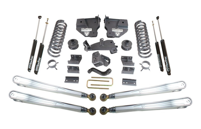 MaxTrac 14-18 RAM 2500 4WD 4in/1in MaxPro Coil Lift Kit w/4-Link Arms & MaxTrac Shocks Control Arms Maxtrac