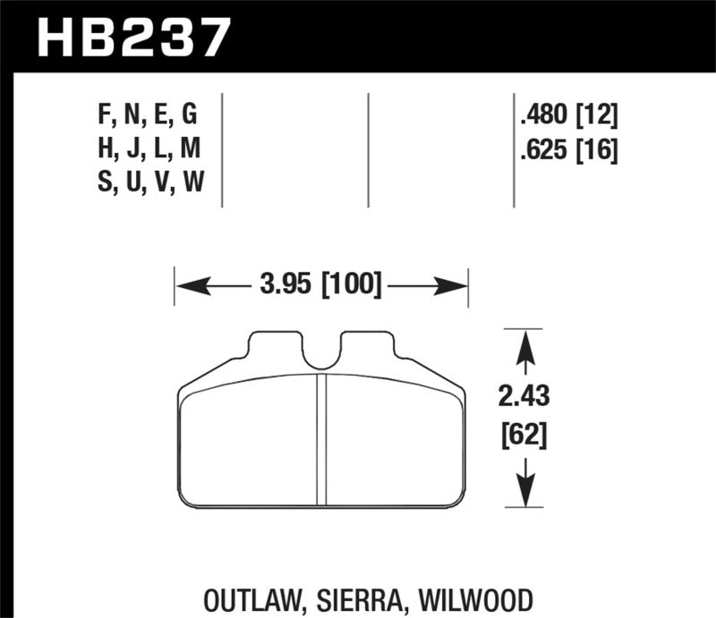 Hawk Ferro-Carbon Black Brake Pads - 12.192mm Pad Thickness Brake Pads - Racing Hawk Performance