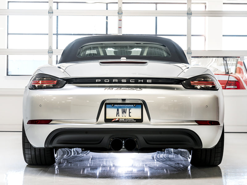 AWE Tuning Porsche 718 Boxster / Cayman Track Edition Exhaust - Diamond Black Tips Catback AWE Tuning