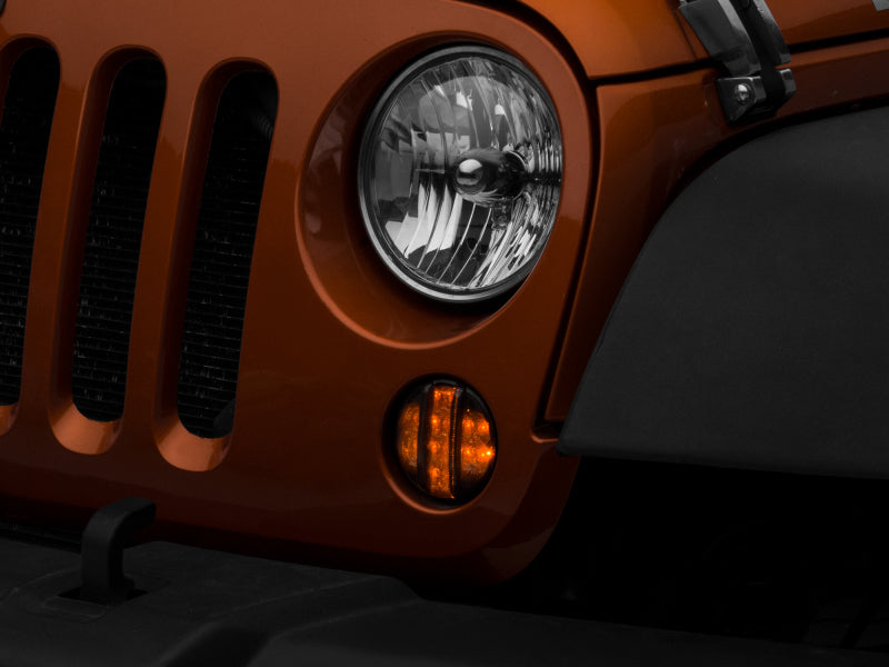 Raxiom 07-18 Jeep Wrangler JK Axial Series LED Front Turn Signals (Smoked) Headlights Raxiom