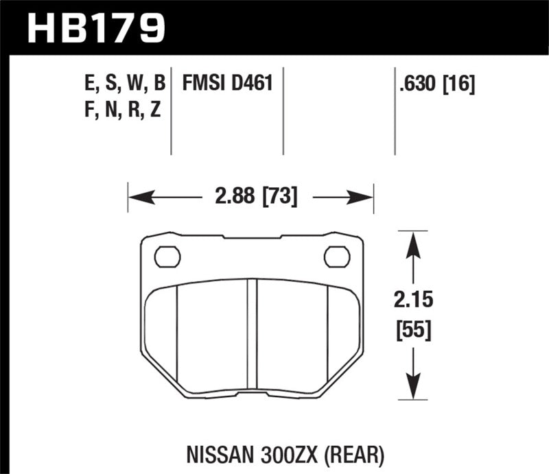 Hawk 2/1989-1996 Nissan 300ZX Base (Excl. Turbo) HPS 5.0 Rear Brake Pads Brake Pads - Performance Hawk Performance